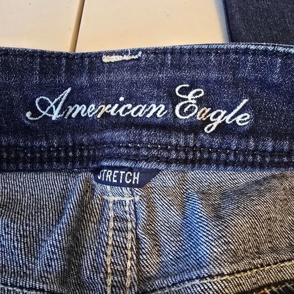 American Eagle Slim Boot Women's 10 Regular Stretch Blue Dark Wash - Picture 4 of 16